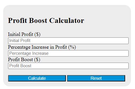 Profit Boost Calculator .